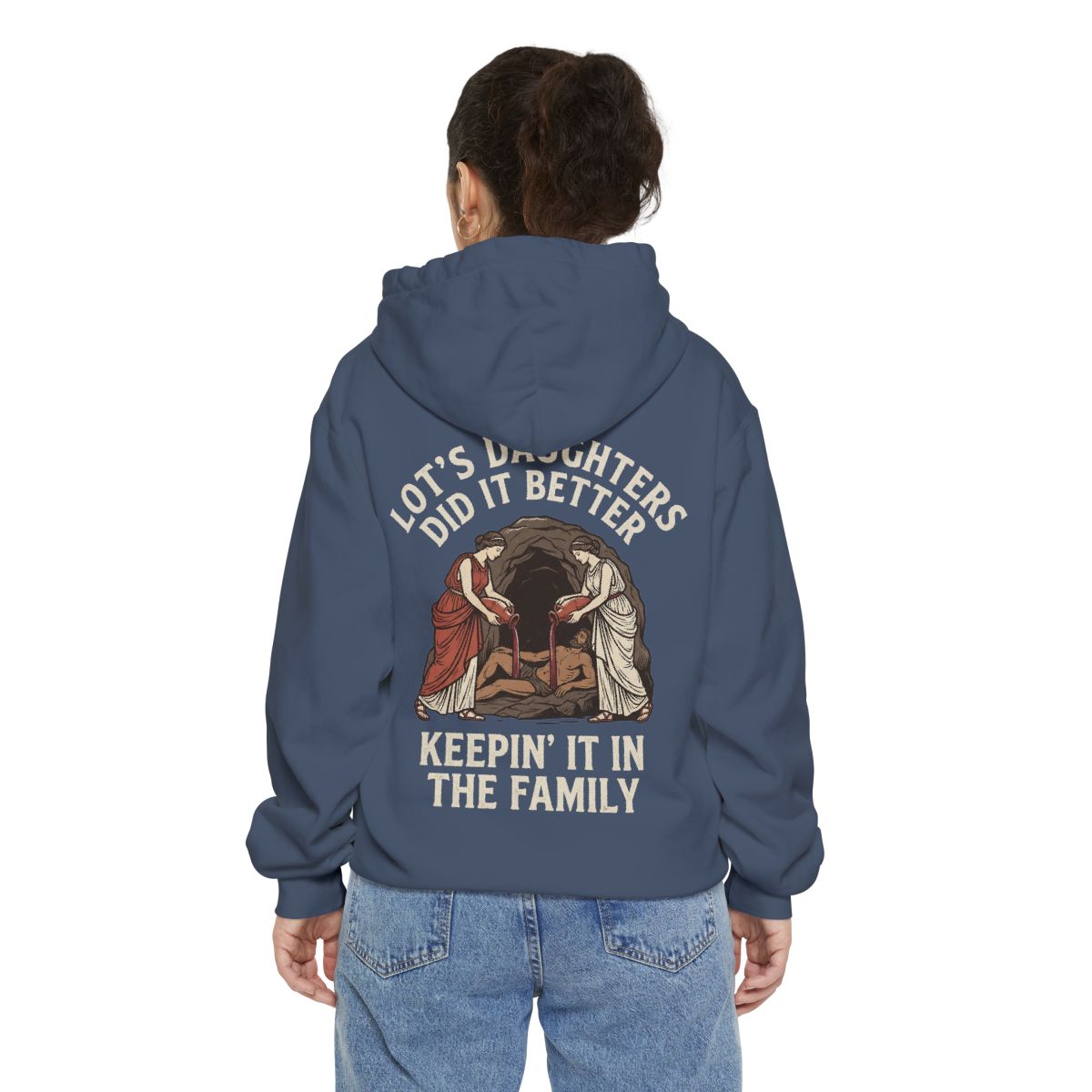 Color: Denim | Good Book Series Lot's Daughters Garment-Dyed Hoodie