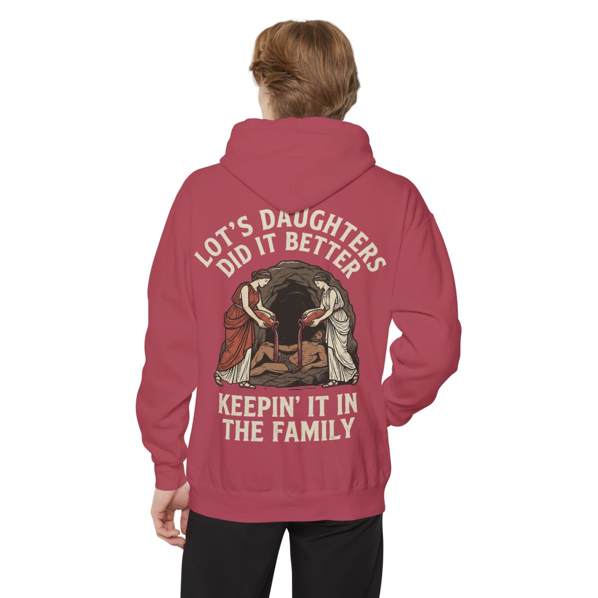 Color: Crimson | Good Book Series Lot's Daughters Garment-Dyed Hoodie