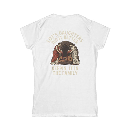 Color: White | Good Book Series Lot's Daughters Women's Tee