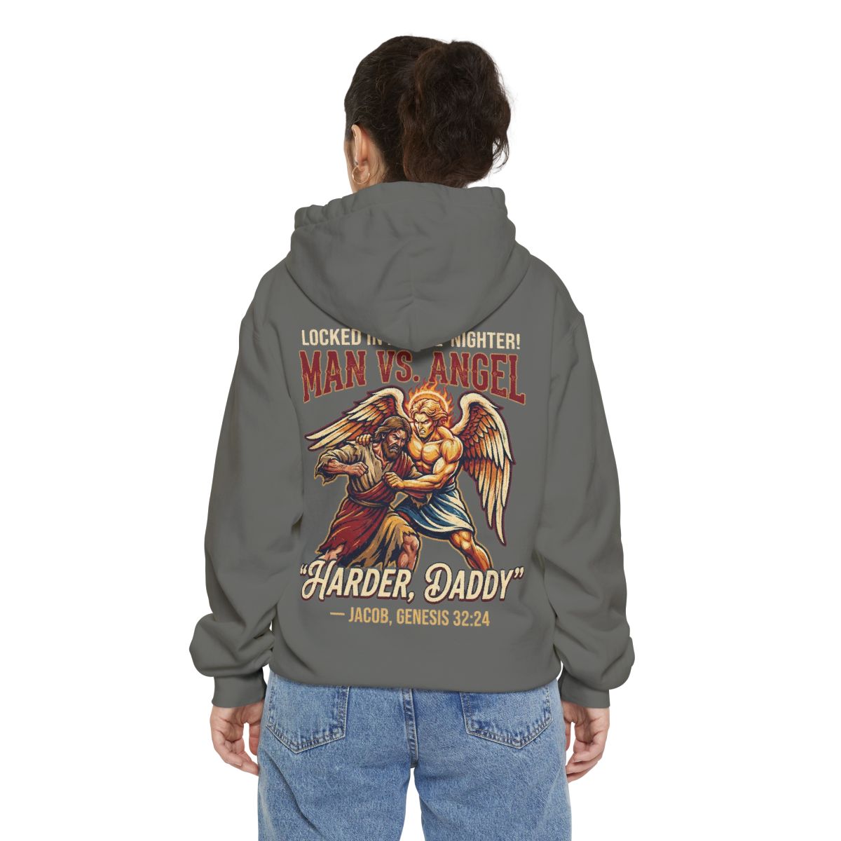 Color: Grey | Good Book Series Man vs Angel Garment-Dyed Hoodie