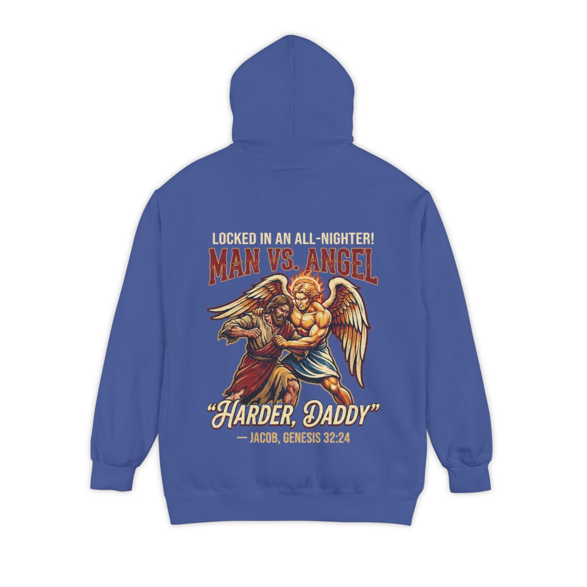 Color: Flo Blue | Good Book Series Man vs Angel Garment-Dyed Hoodie
