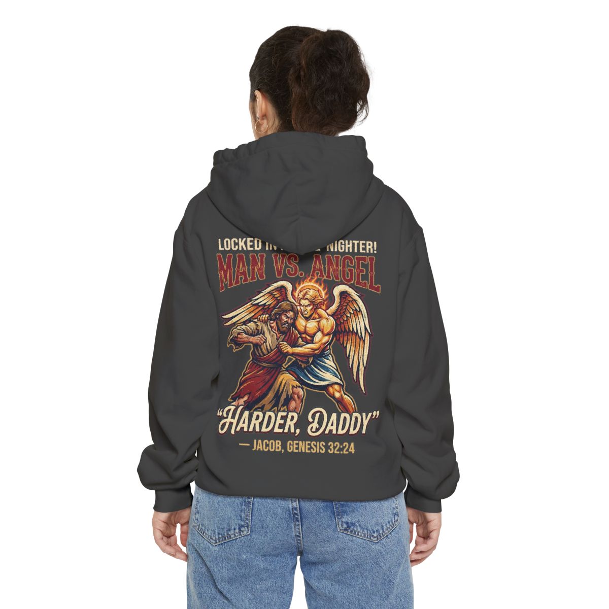Color: Pepper | Good Book Series Man vs Angel Garment-Dyed Hoodie