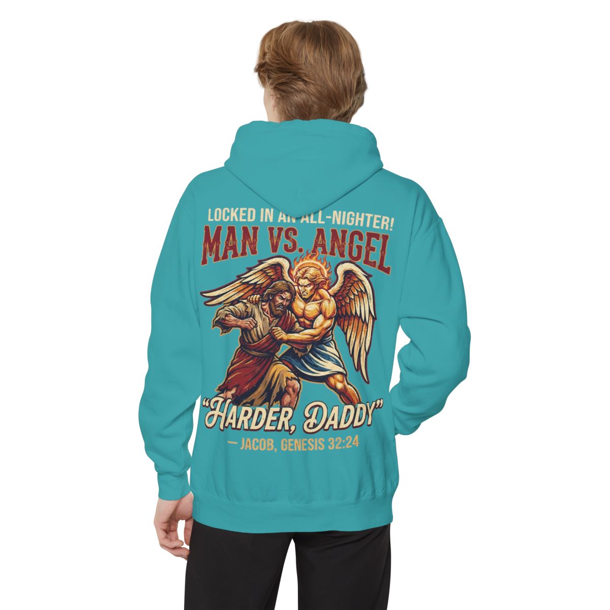 Color: Seafoam | Good Book Series Man vs Angel Garment-Dyed Hoodie