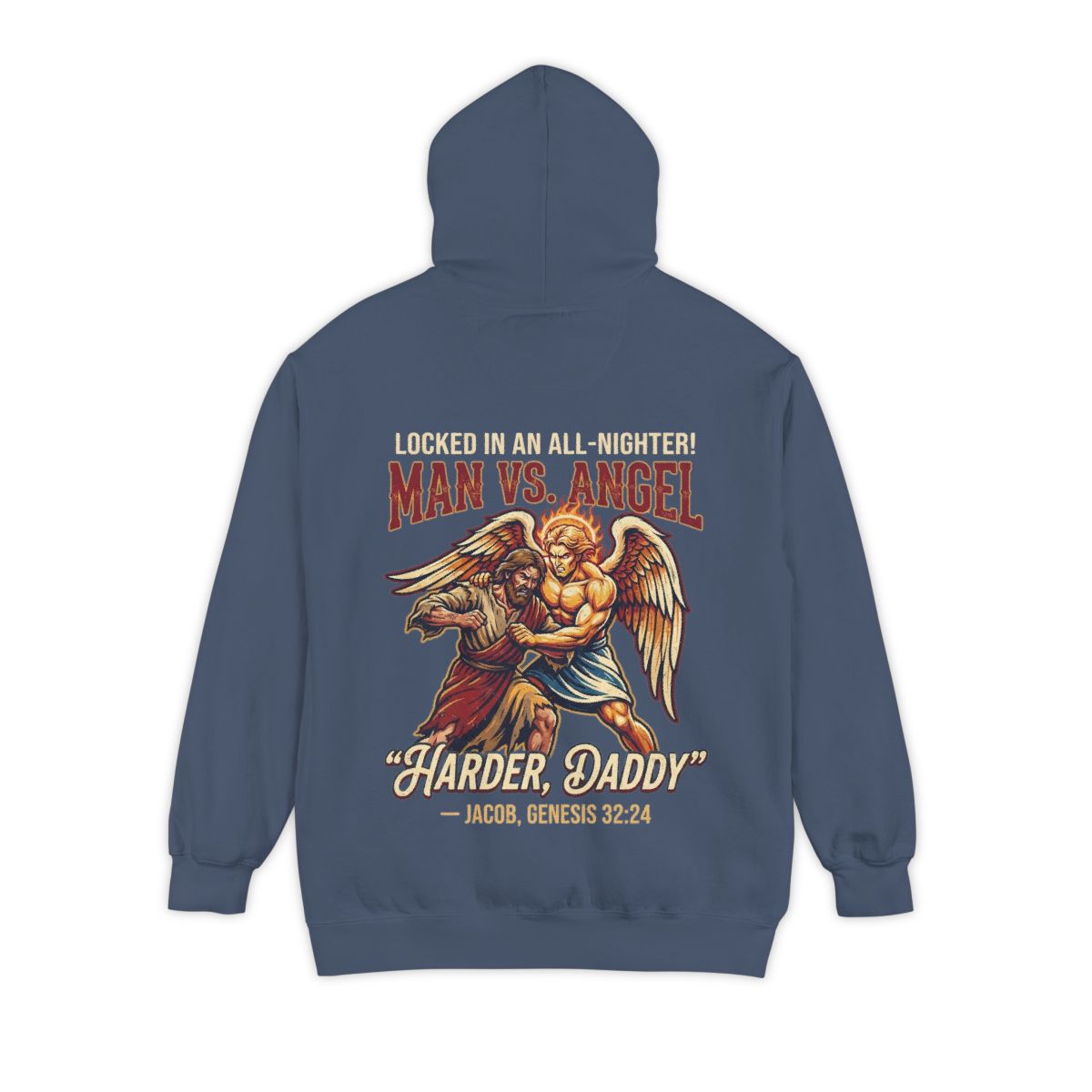 Color: Denim | Good Book Series Man vs Angel Garment-Dyed Hoodie