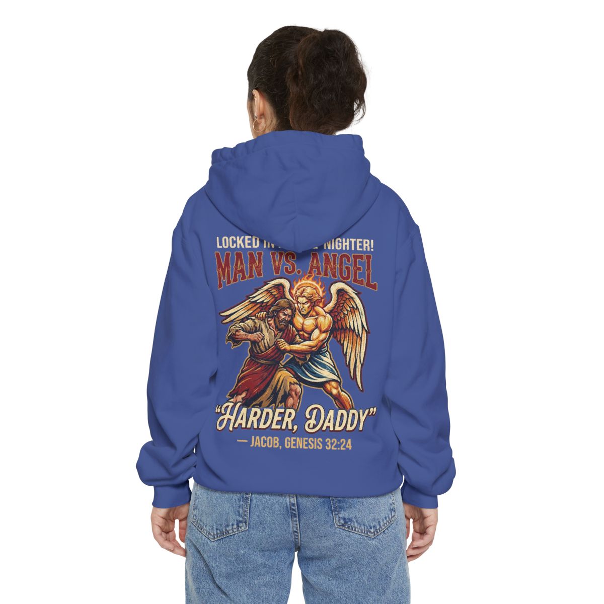 Color: Flo Blue | Good Book Series Man vs Angel Garment-Dyed Hoodie