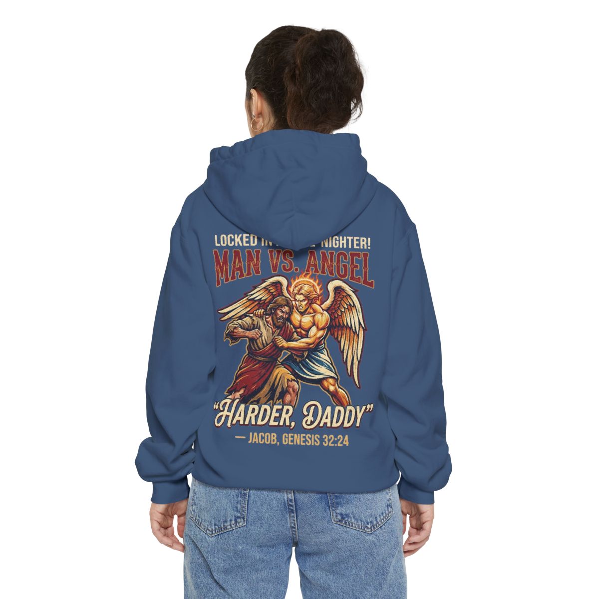 Color: True Navy | Good Book Series Man vs Angel Garment-Dyed Hoodie
