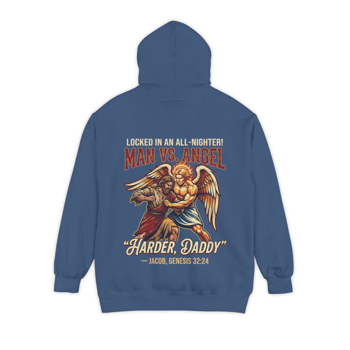 Color: True Navy | Good Book Series Man vs Angel Garment-Dyed Hoodie