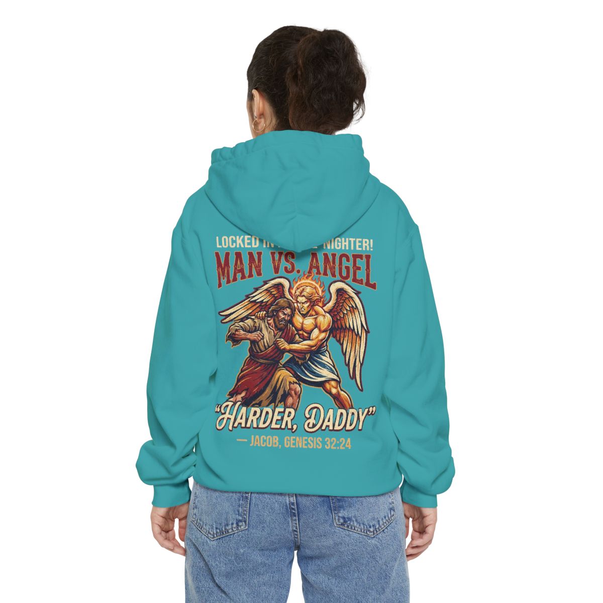Color: Seafoam | Good Book Series Man vs Angel Garment-Dyed Hoodie