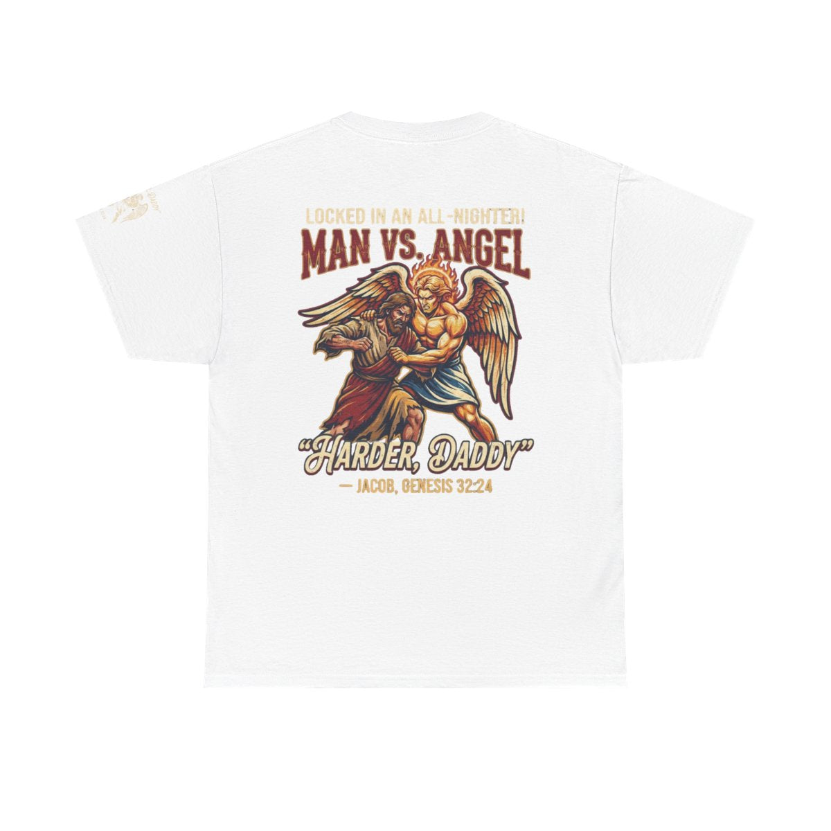 Color: White | Good Book Series Man vs Angel Premium Graphic Tee