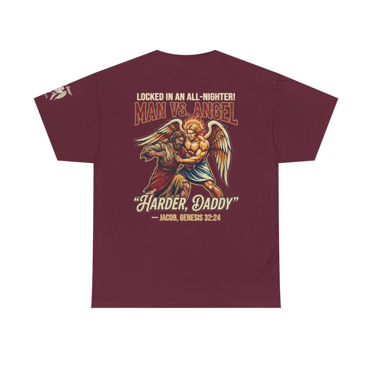 Color: Maroon | Good Book Series Man vs Angel Premium Graphic Tee