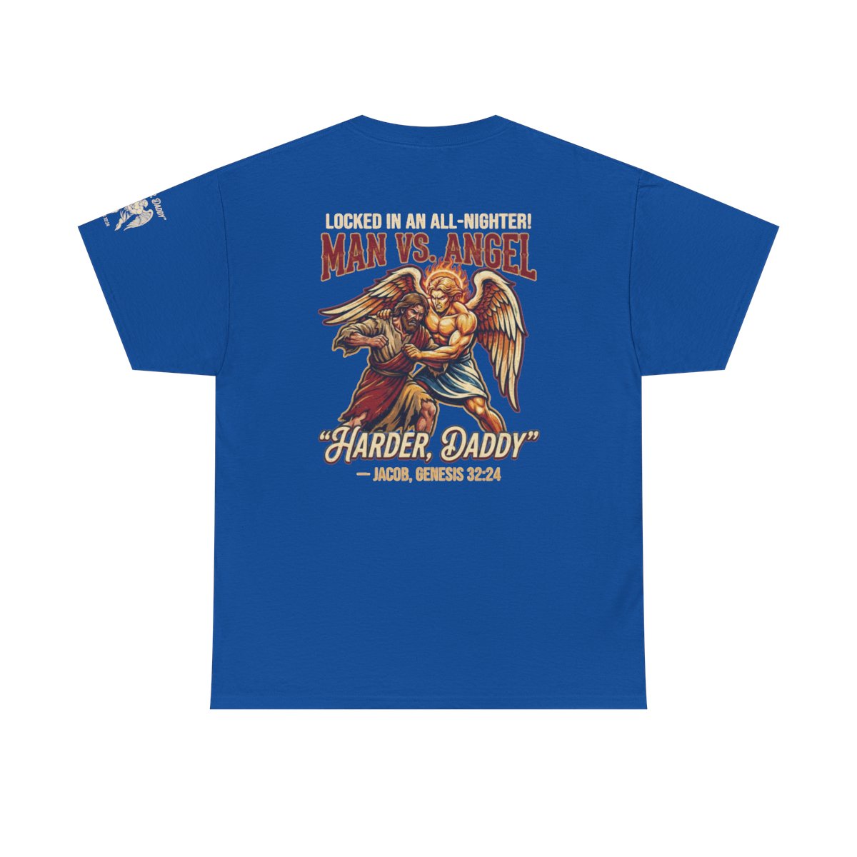 Color: Royal | Good Book Series Man vs Angel Premium Graphic Tee