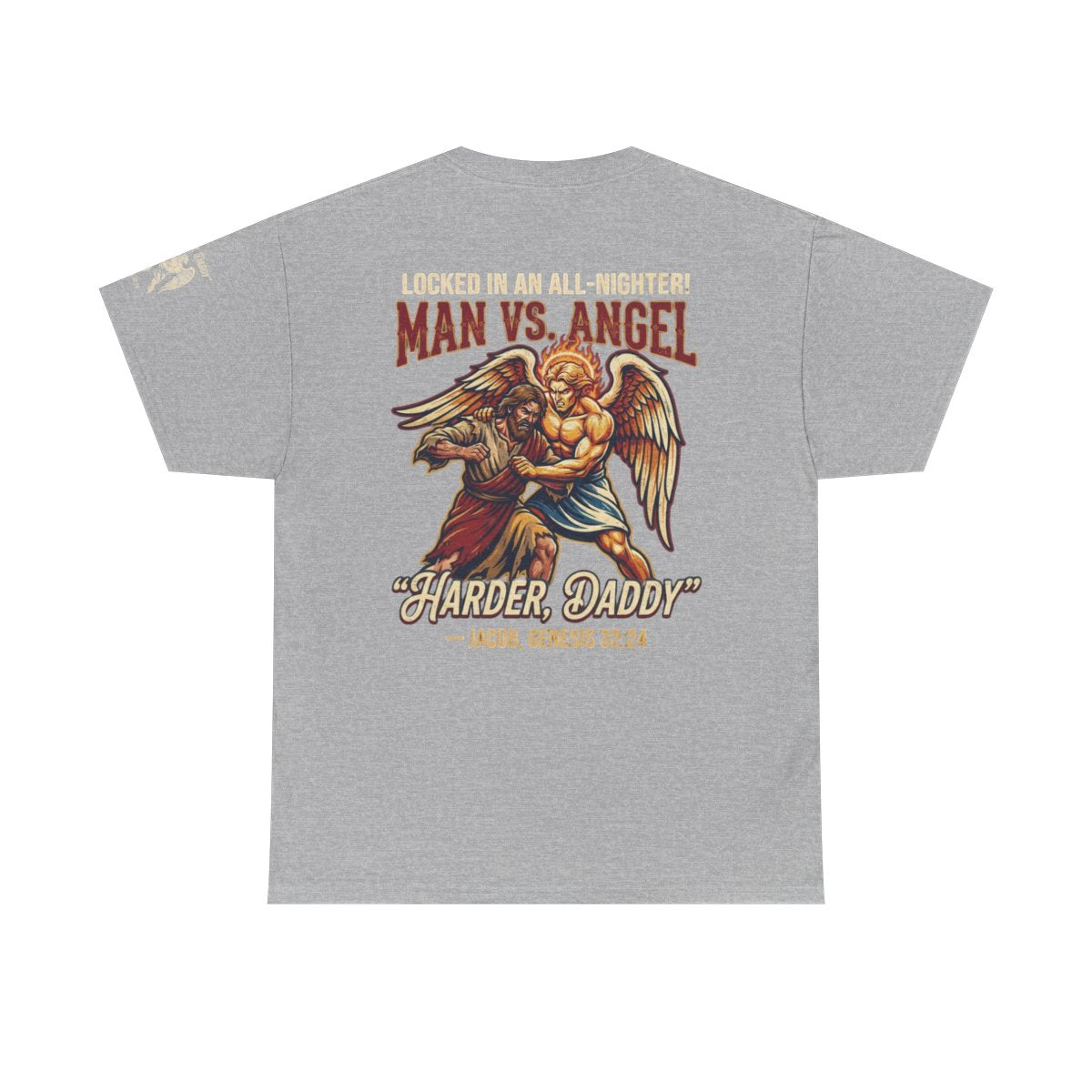 Color: Sport Grey | Good Book Series Man vs Angel Premium Graphic Tee