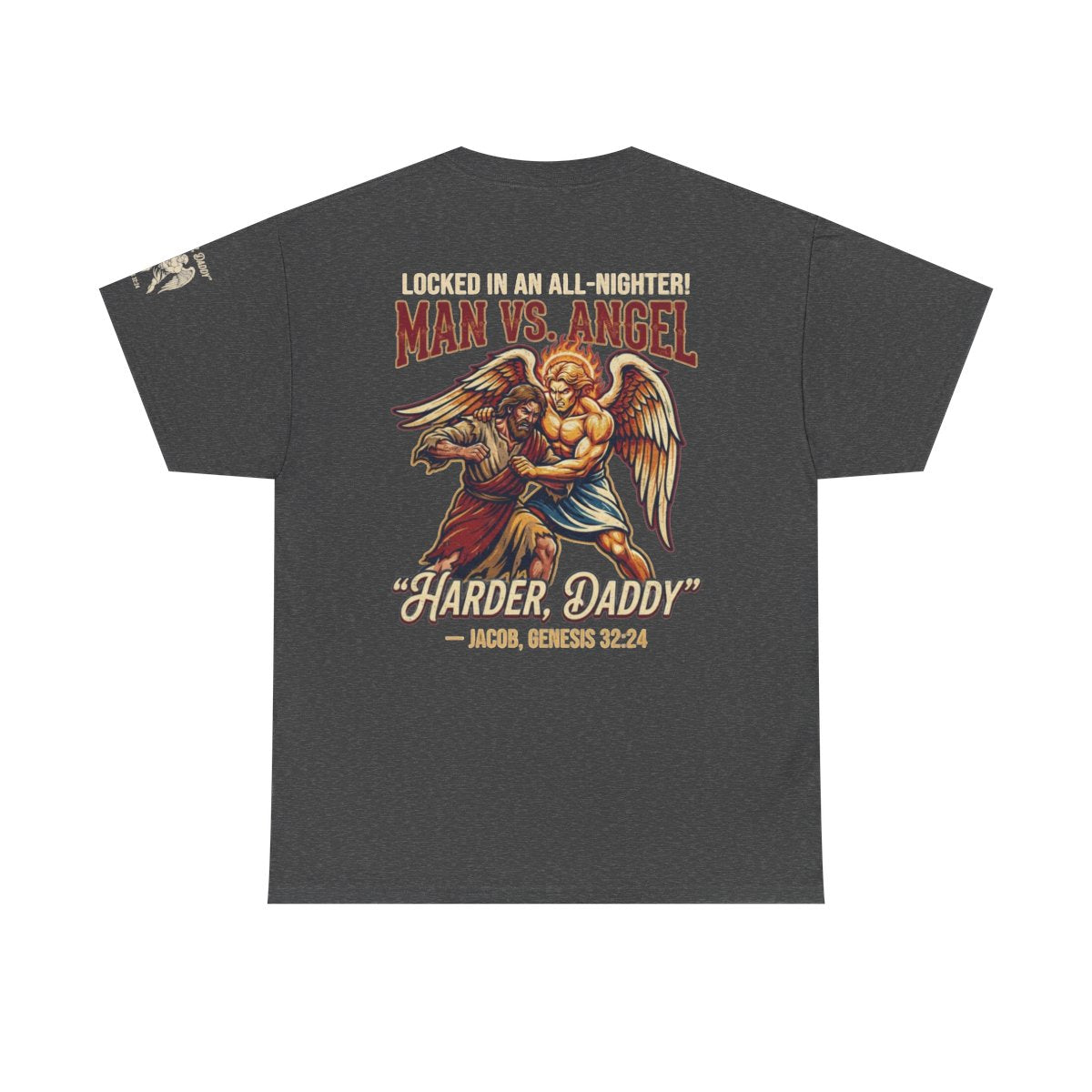 Color: Dark Heather | Good Book Series Man vs Angel Premium Graphic Tee