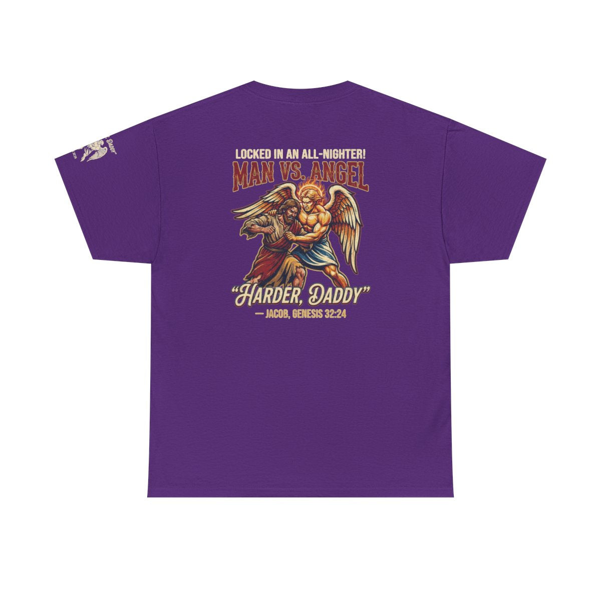 Color: Purple | Good Book Series Man vs Angel Premium Graphic Tee