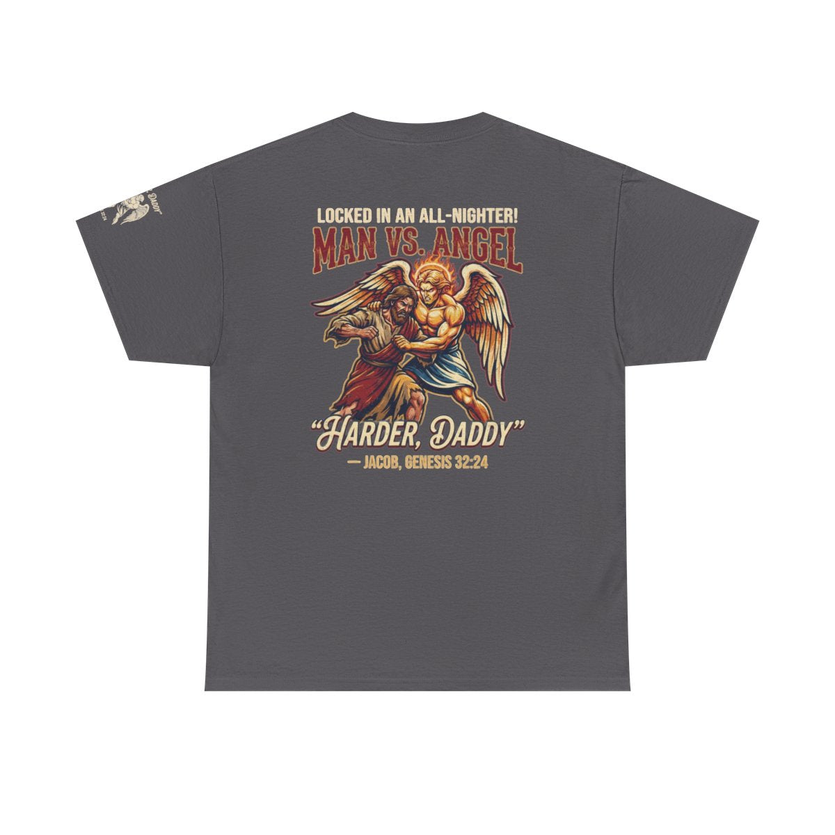 Color: Charcoal | Good Book Series Man vs Angel Premium Graphic Tee