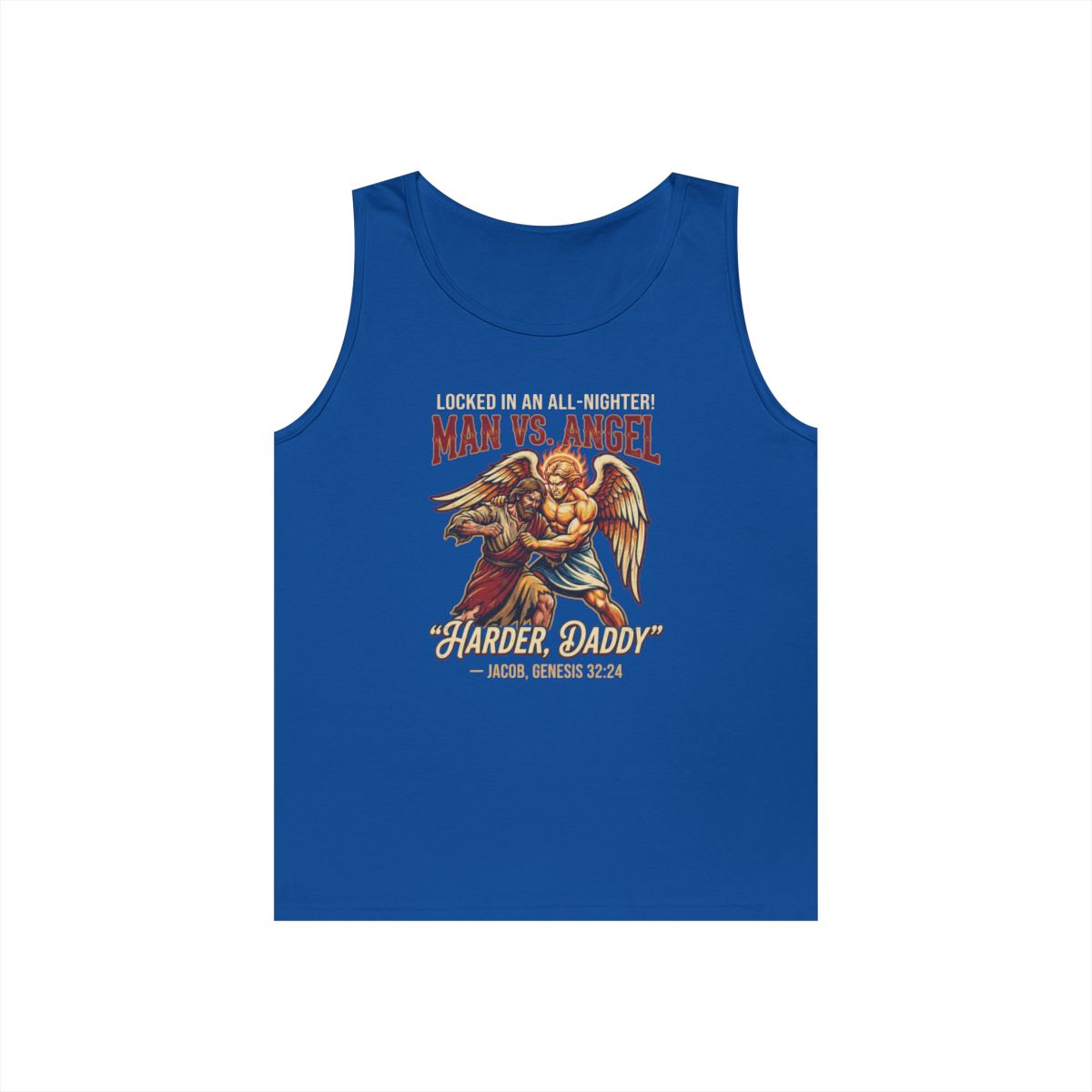 Color: Royal | Good Book Series Man vs Angel Tank Top