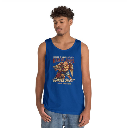 Color: Royal | Good Book Series Man vs Angel Tank Top
