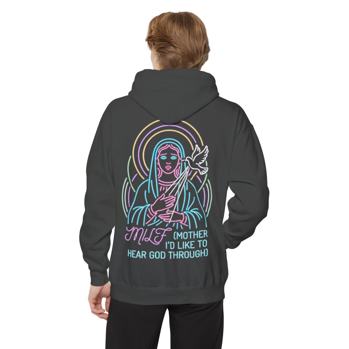 Color: Pepper | Good Book Series MILF Garment-Dyed Hoodie