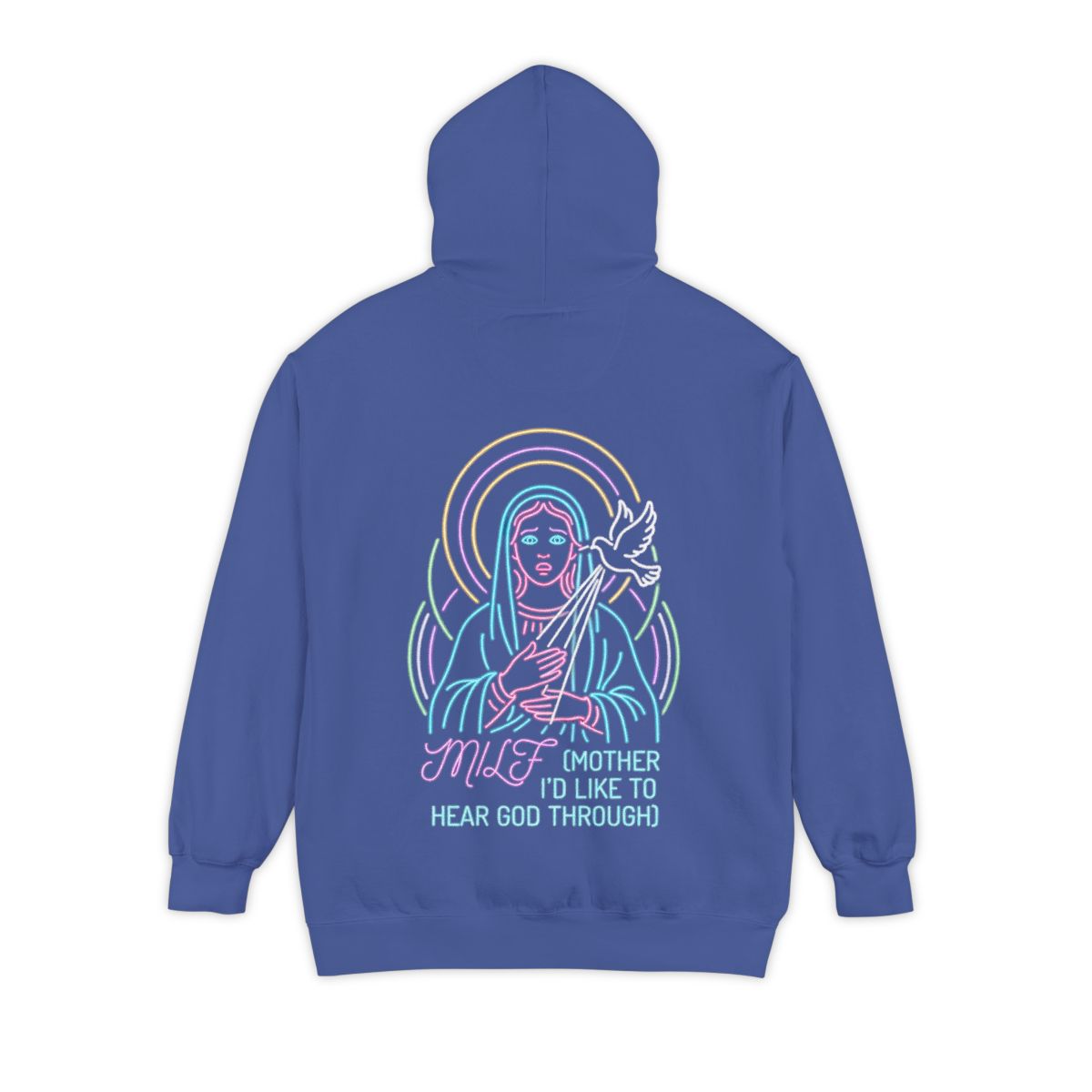 Color: Flo Blue | Good Book Series MILF Garment-Dyed Hoodie