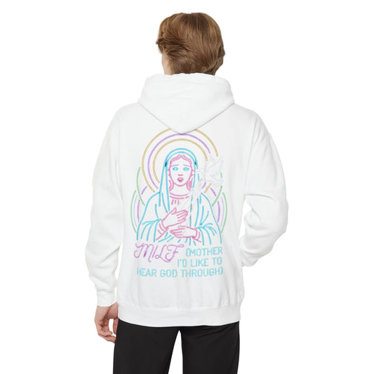 Color: White | Good Book Series MILF Garment-Dyed Hoodie