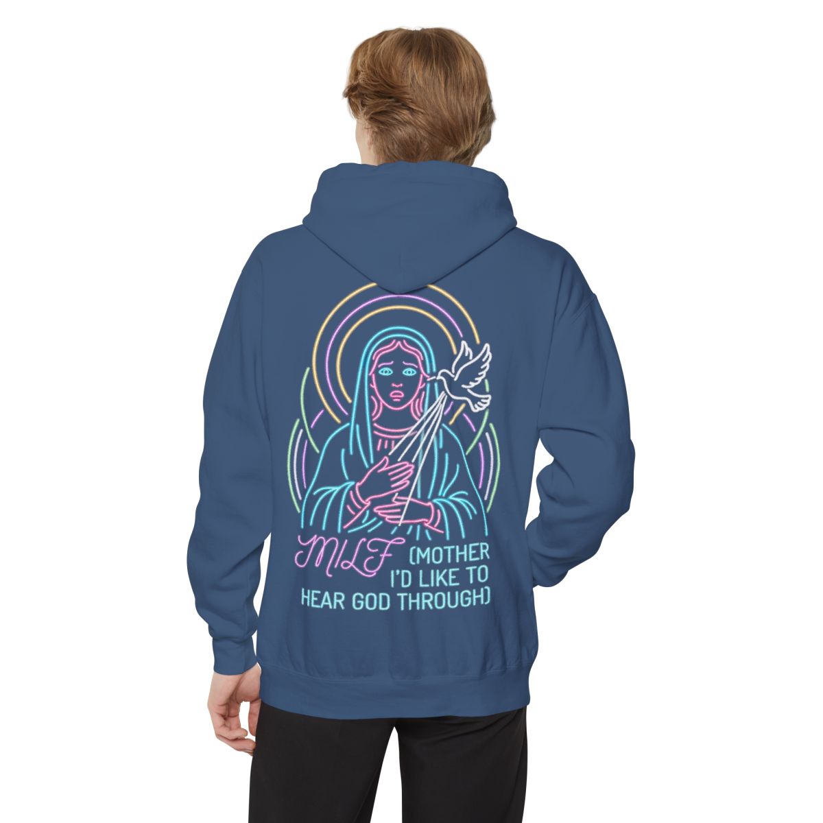 Color: True Navy | Good Book Series MILF Garment-Dyed Hoodie