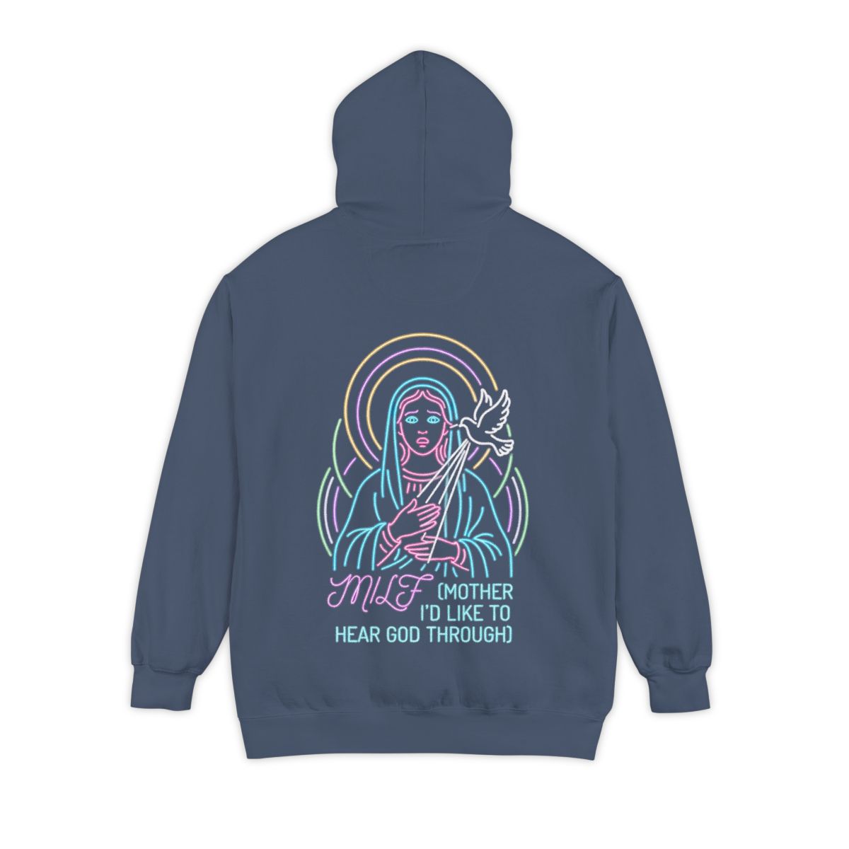 Color: Denim | Good Book Series MILF Garment-Dyed Hoodie