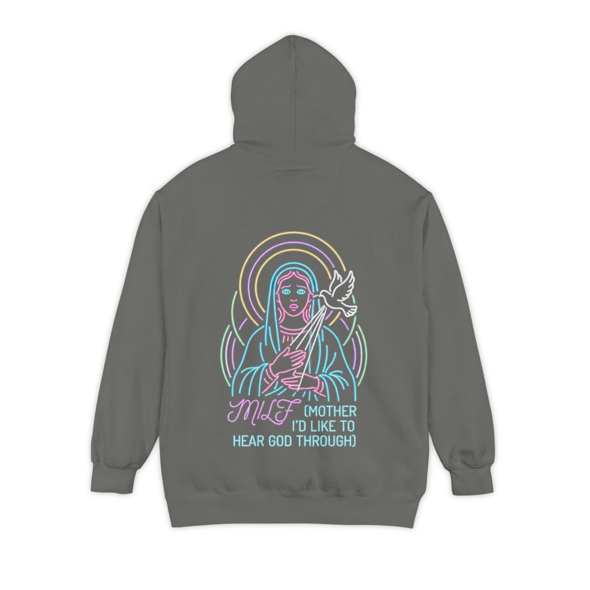 Color: Grey | Good Book Series MILF Garment-Dyed Hoodie
