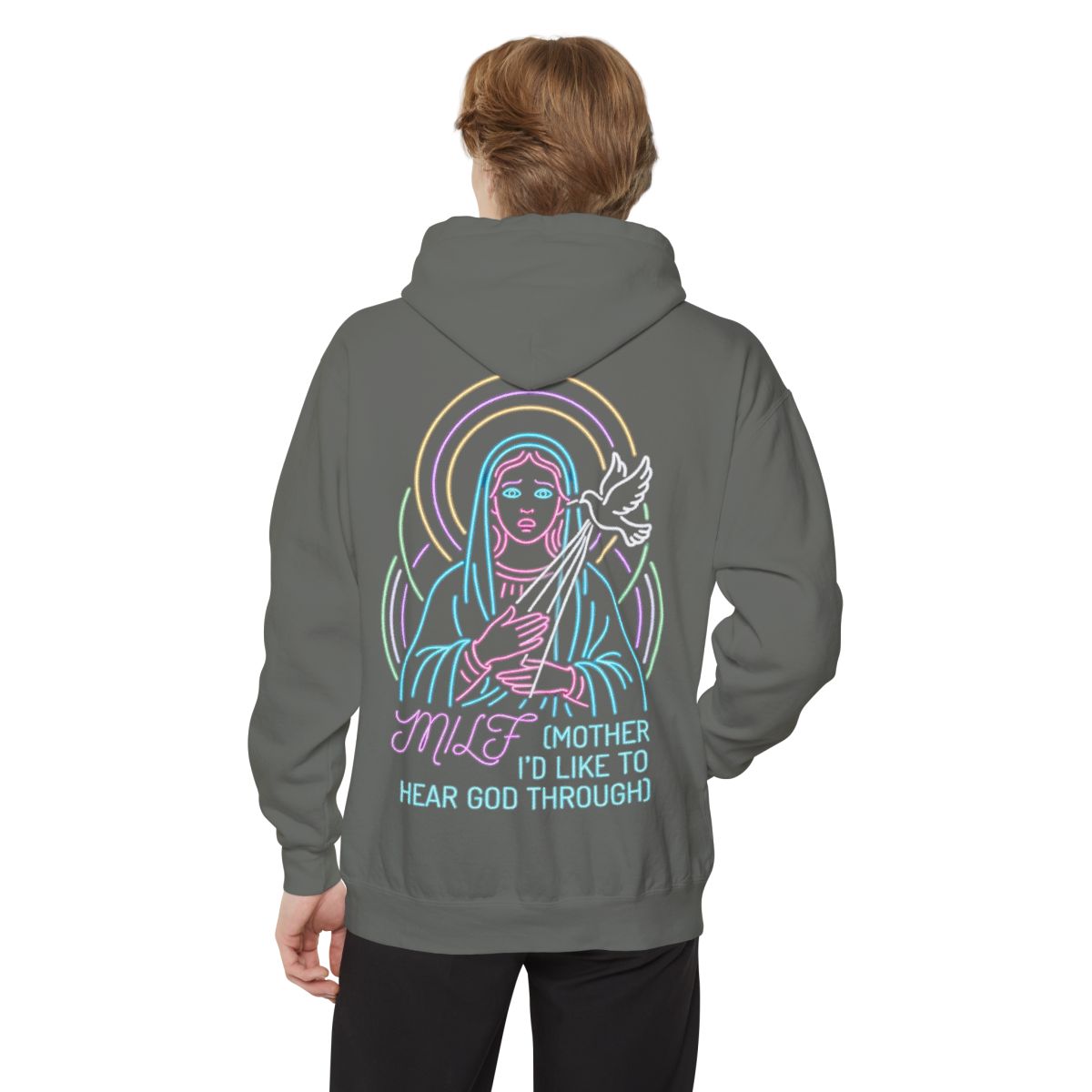 Color: Grey | Good Book Series MILF Garment-Dyed Hoodie