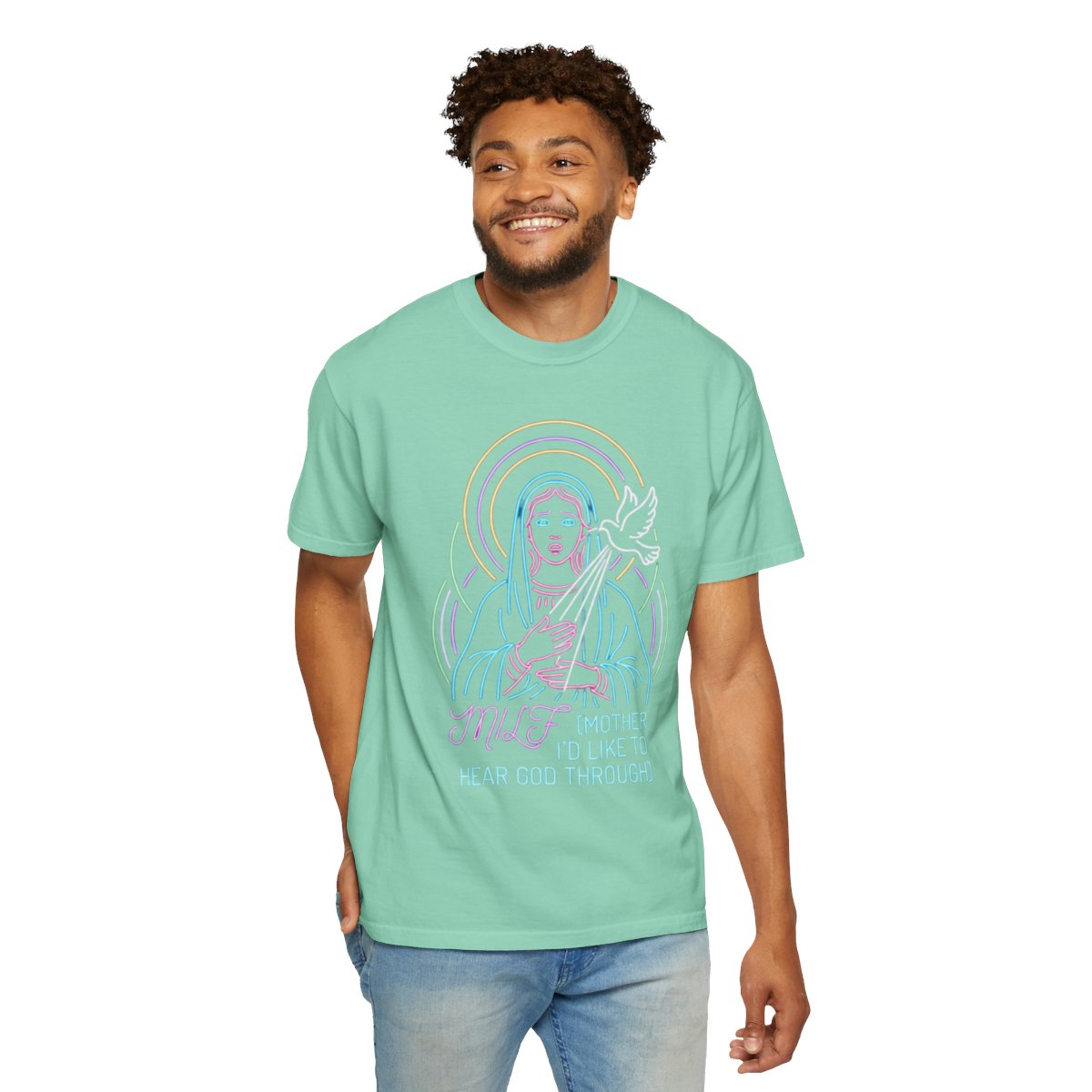 Color: Island Reef | Good Book Series MILF Unisex Garment-Dyed Tee