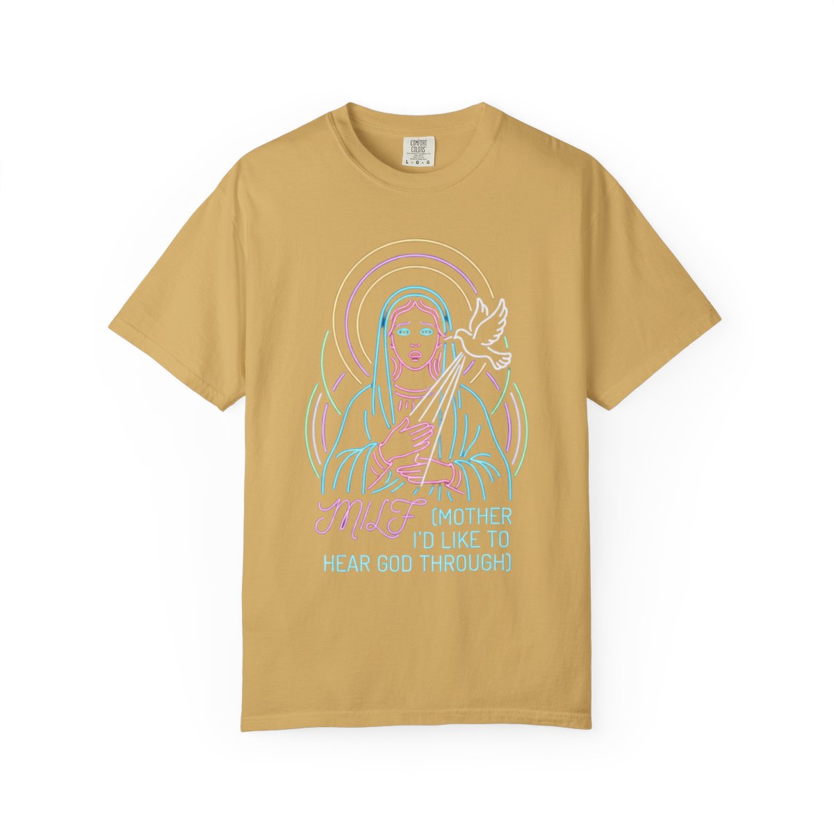 Color: Mustard | Good Book Series MILF Unisex Garment-Dyed Tee