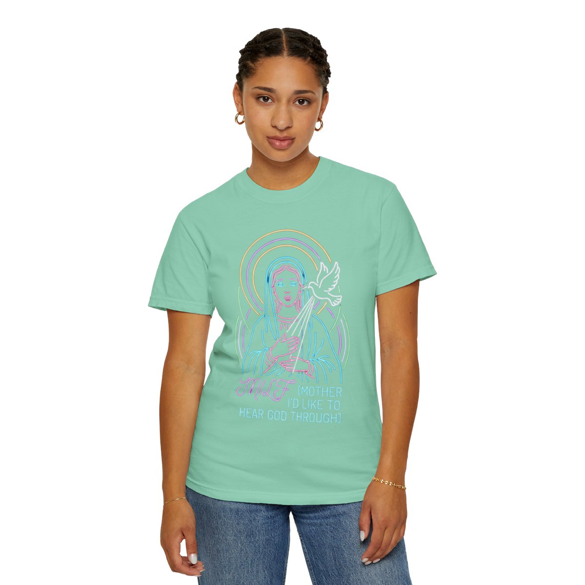 Color: Island Reef | Good Book Series MILF Unisex Garment-Dyed Tee