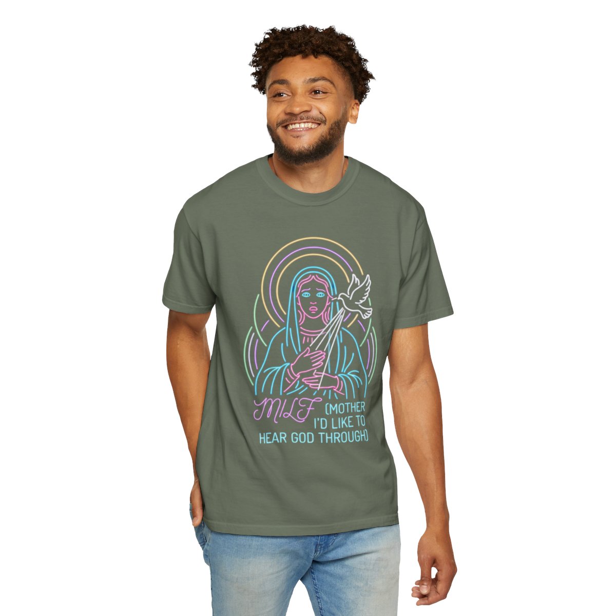 Color: Moss | Good Book Series MILF Unisex Garment-Dyed Tee