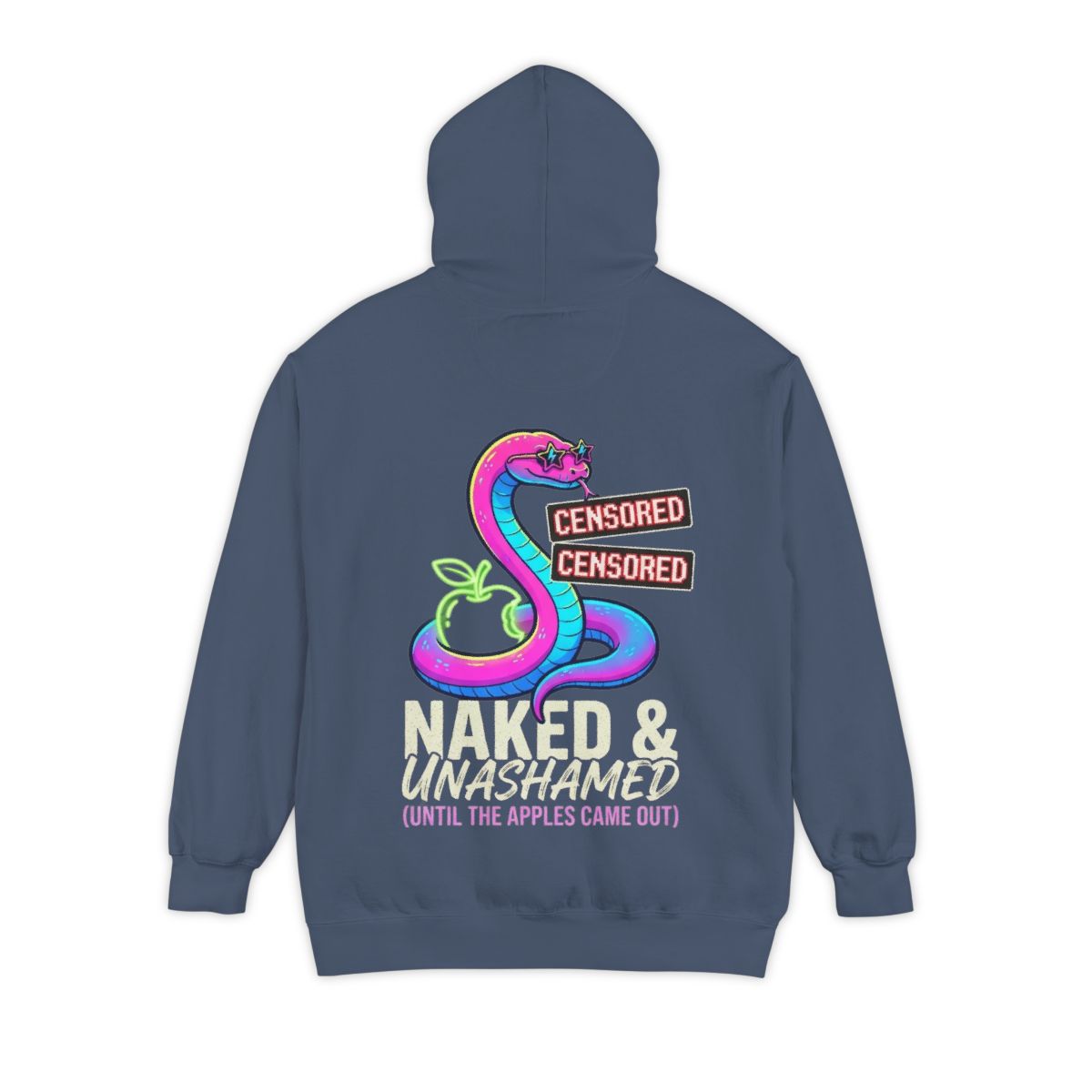 Color: Denim | Good Book Series Naked & Unashamed Garment-Dyed Hoodie