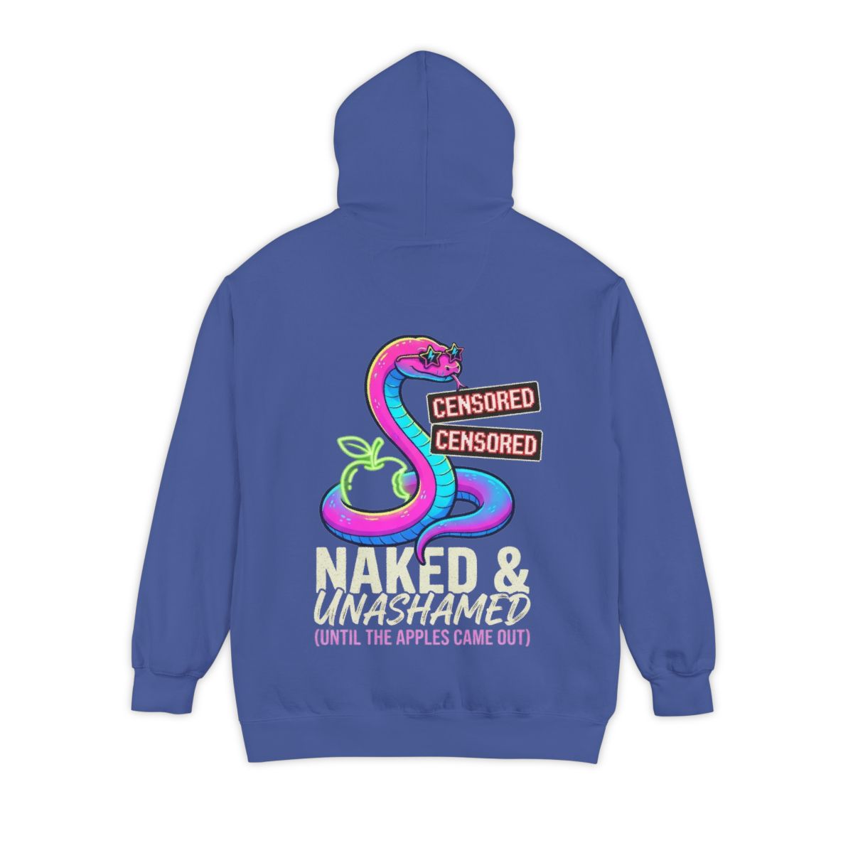 Color: Flo Blue | Good Book Series Naked & Unashamed Garment-Dyed Hoodie