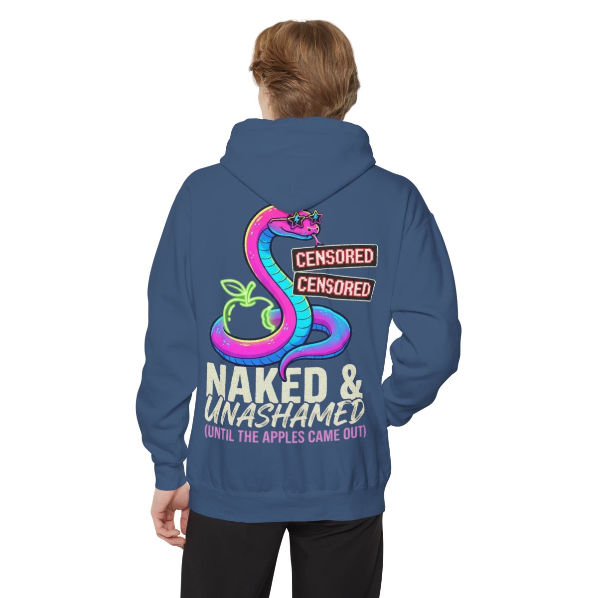 Color: True Navy | Good Book Series Naked & Unashamed Garment-Dyed Hoodie