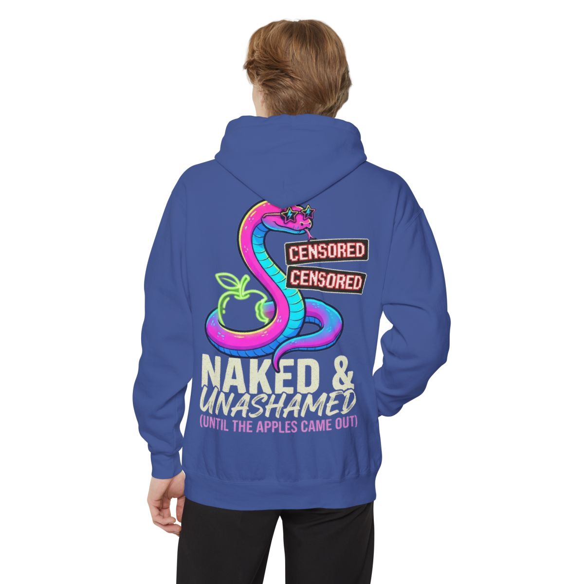 Color: Flo Blue | Good Book Series Naked & Unashamed Garment-Dyed Hoodie