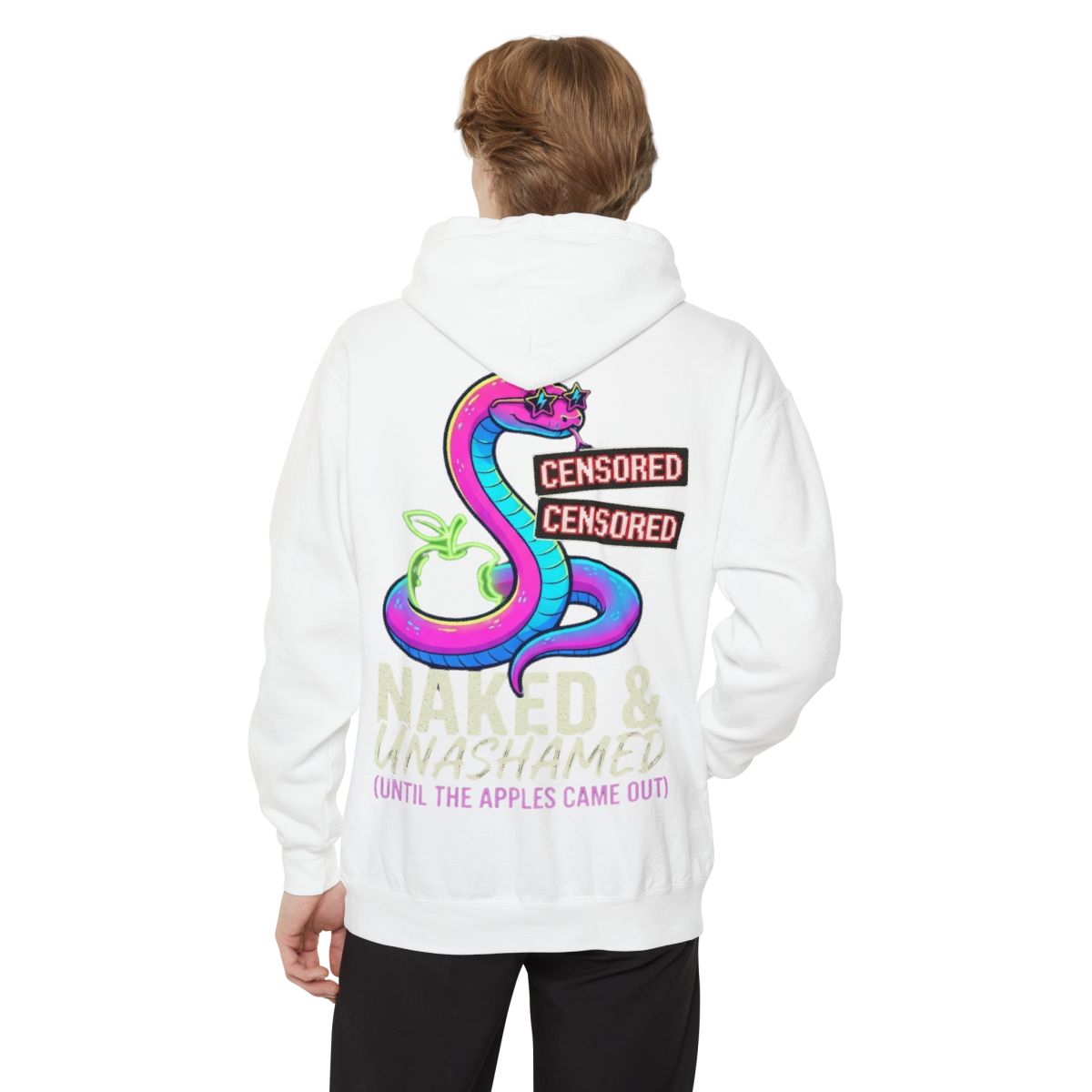 Color: White | Good Book Series Naked & Unashamed Garment-Dyed Hoodie