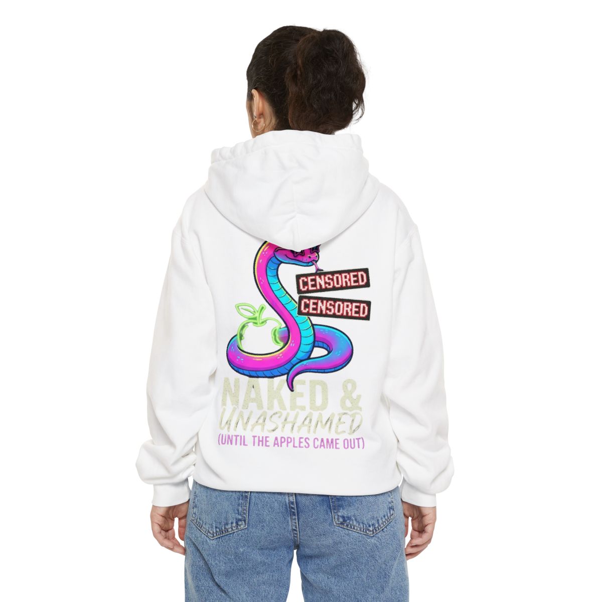 Color: White | Good Book Series Naked & Unashamed Garment-Dyed Hoodie