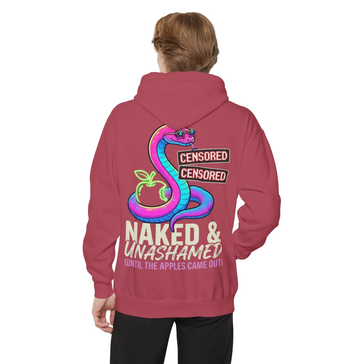 Color: Crimson | Good Book Series Naked & Unashamed Garment-Dyed Hoodie