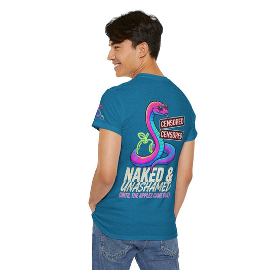 Color: Antique Sapphire | Good Book Series Naked & Unashamed Premium Graphic Tee