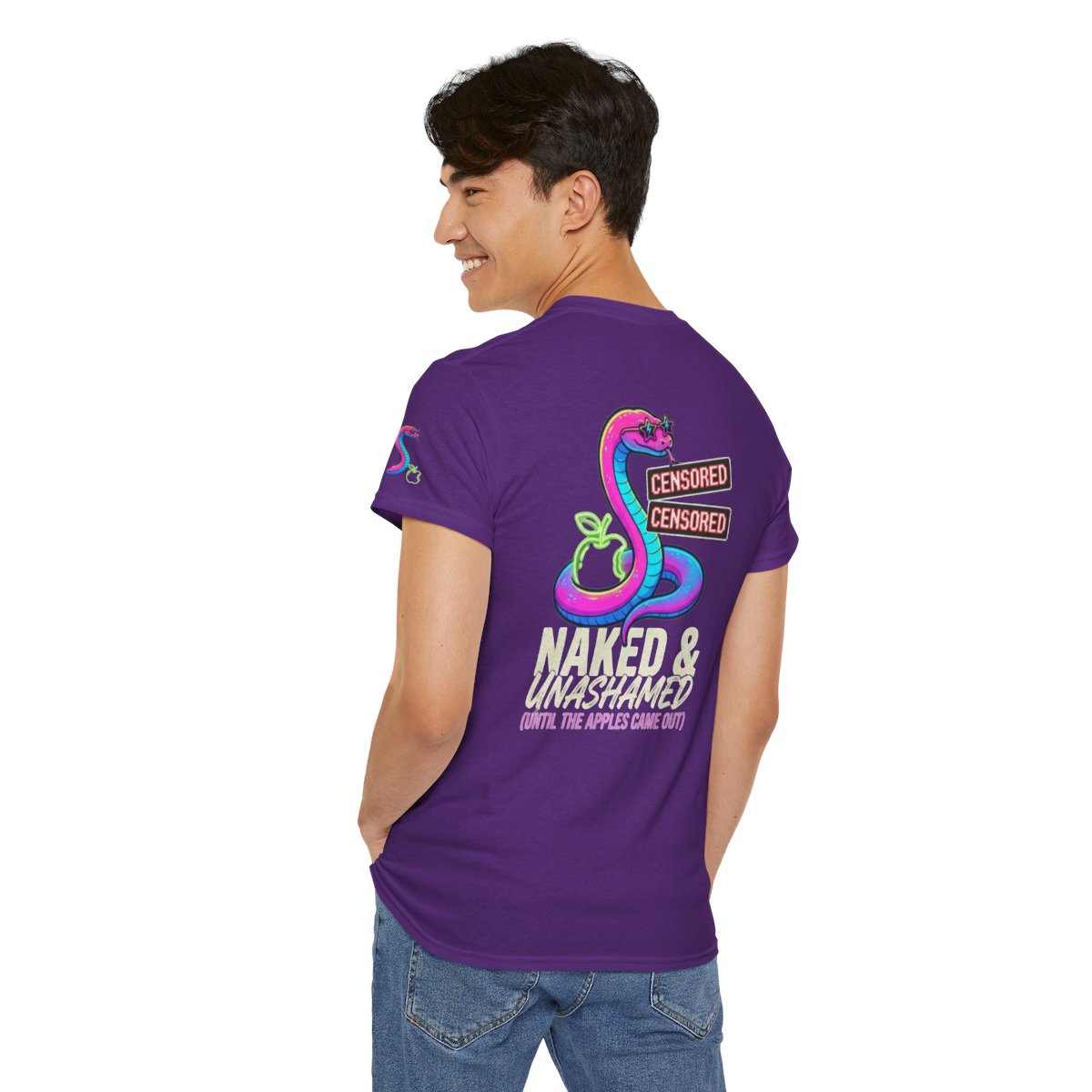 Color: Purple | Good Book Series Naked & Unashamed Premium Graphic Tee