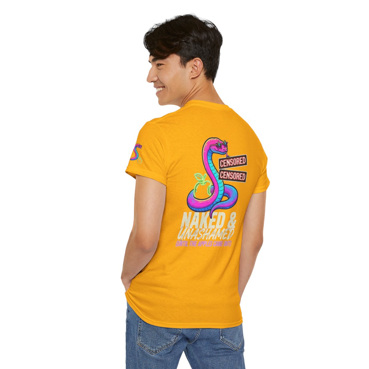 Color: Gold | Good Book Series Naked & Unashamed Premium Graphic Tee