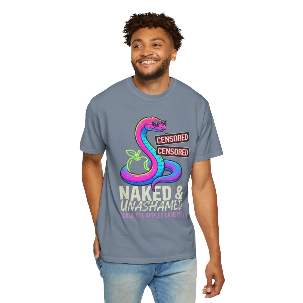 Color: Blue Jean | Good Book Series Naked & Unashamed Unisex Garment-Dyed Tee