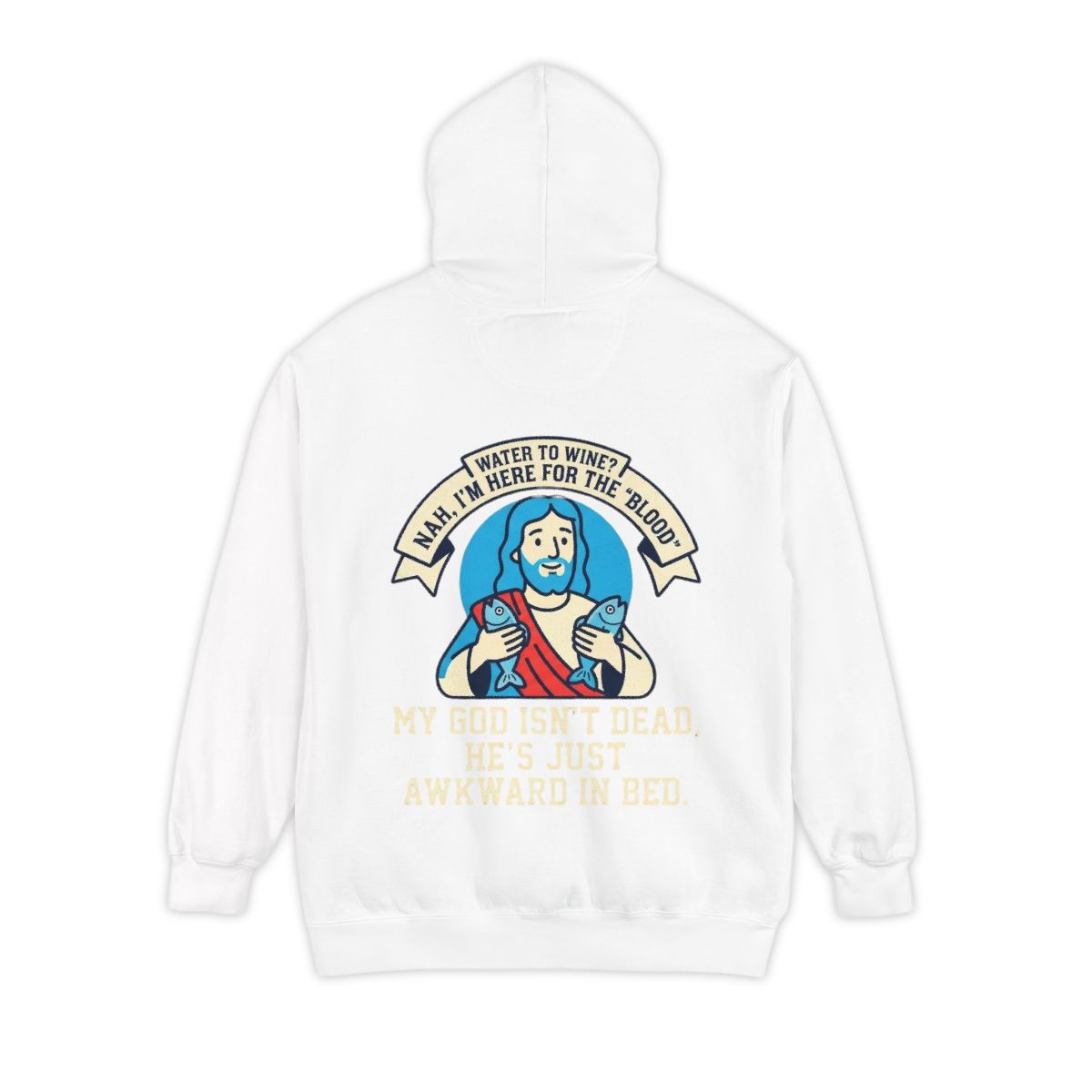 Color: White | Good Book Series Not Dead Awkward In Bed Garment-Dyed Hoodie
