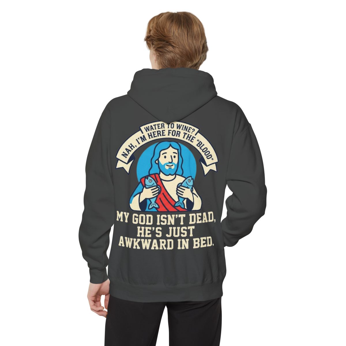 Color: Pepper | Good Book Series Not Dead Awkward In Bed Garment-Dyed Hoodie