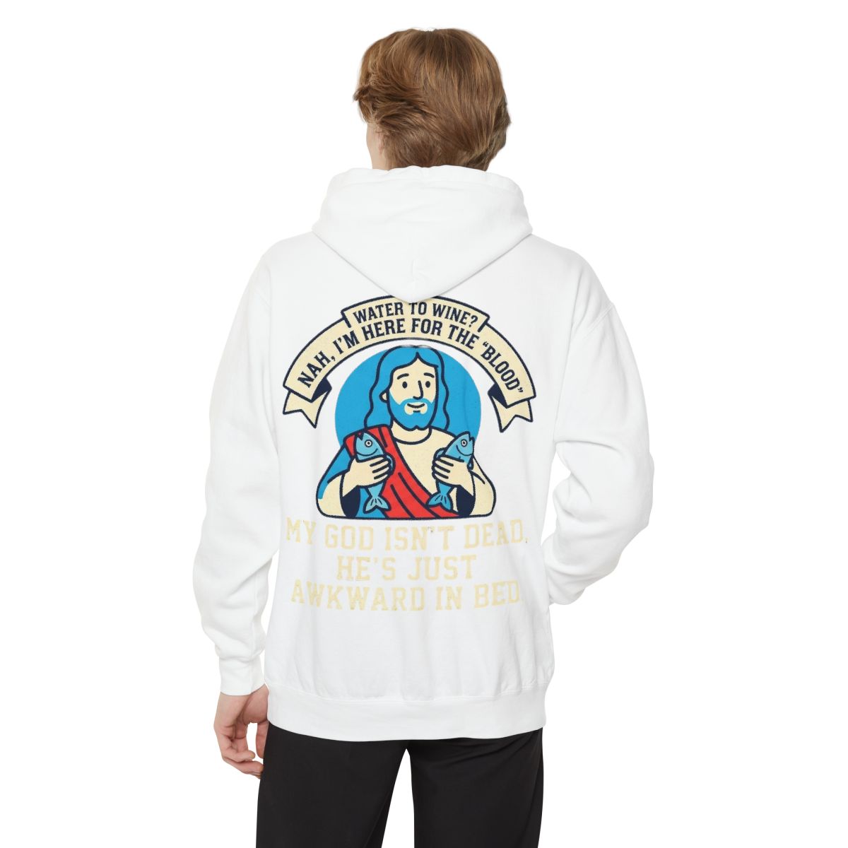 Color: White | Good Book Series Not Dead Awkward In Bed Garment-Dyed Hoodie