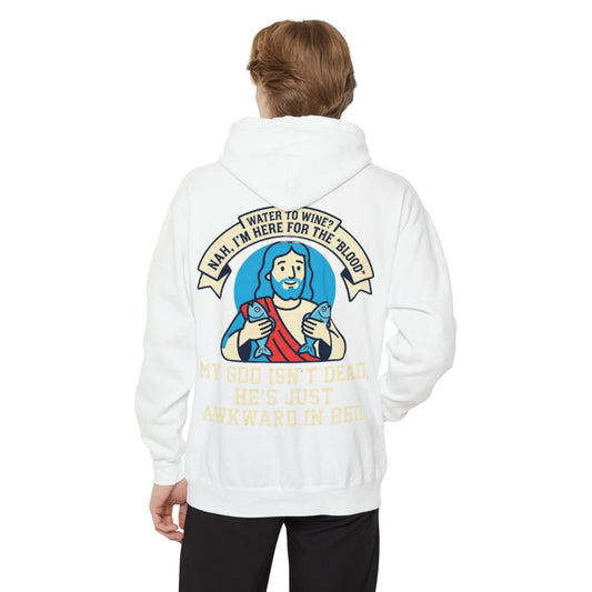 Color: White | Good Book Series Not Dead Awkward In Bed Garment-Dyed Hoodie