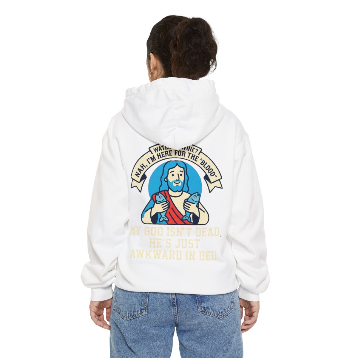 Color: White | Good Book Series Not Dead Awkward In Bed Garment-Dyed Hoodie
