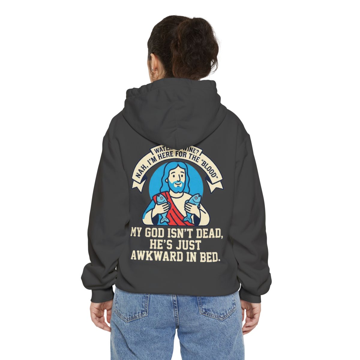 Color: Pepper | Good Book Series Not Dead Awkward In Bed Garment-Dyed Hoodie