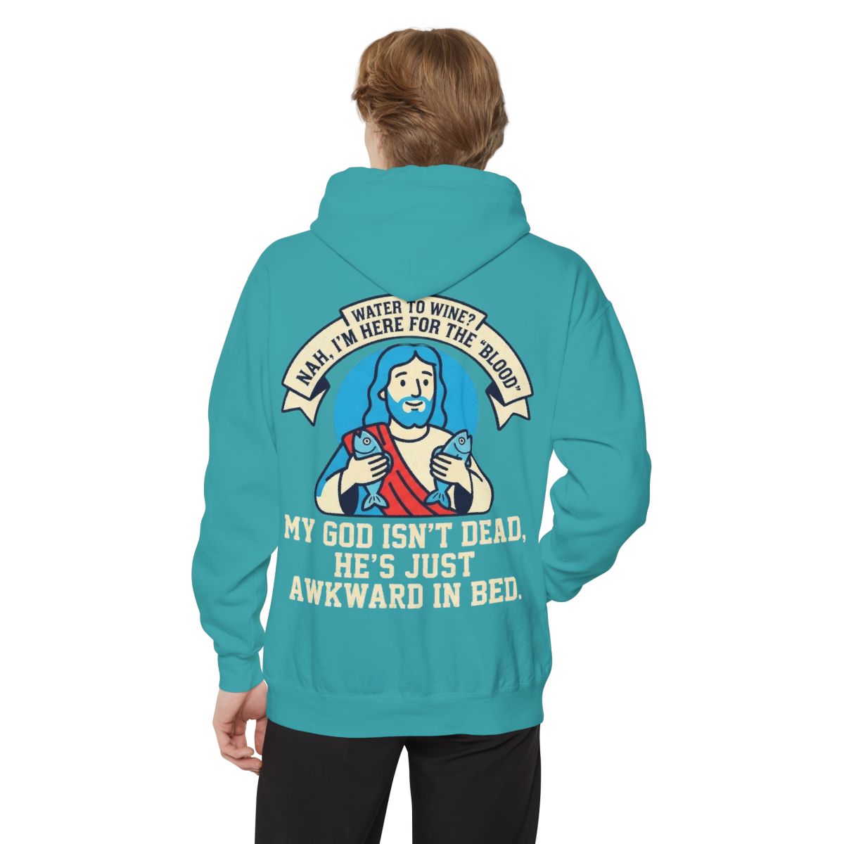 Color: Seafoam | Good Book Series Not Dead Awkward In Bed Garment-Dyed Hoodie